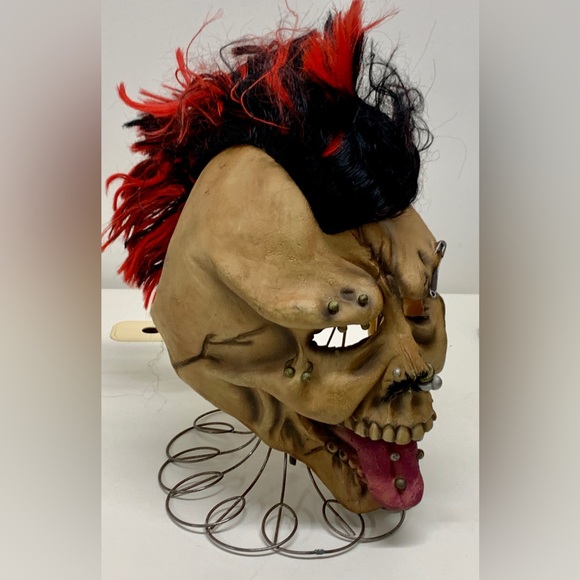 Y2K Vintage Rubber Mohawk Facial Piercing Punk Skull Death Mask Adult One Size - Picture 6 of 16